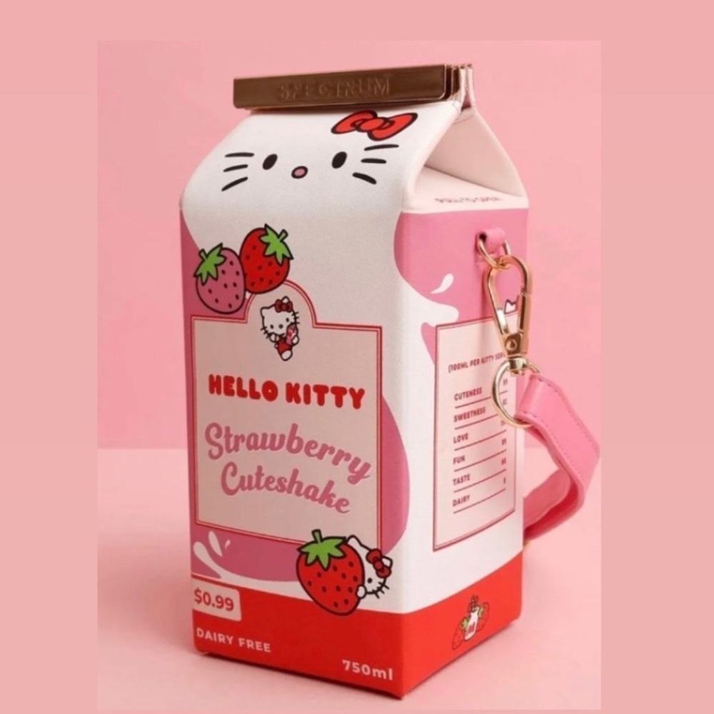 Hello kitty strawberry milk bag